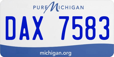 MI license plate DAX7583