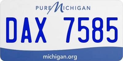 MI license plate DAX7585