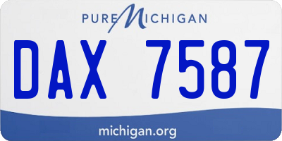 MI license plate DAX7587