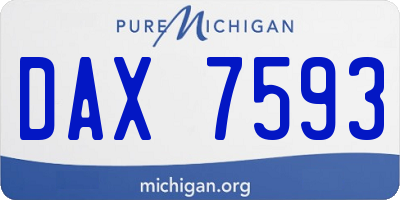 MI license plate DAX7593