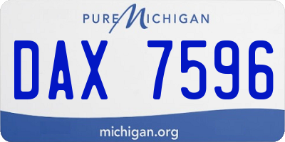 MI license plate DAX7596