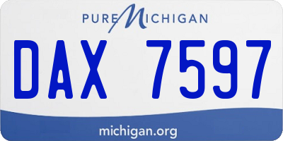 MI license plate DAX7597
