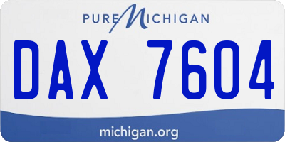 MI license plate DAX7604