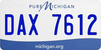 MI license plate DAX7612