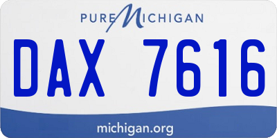 MI license plate DAX7616