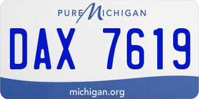 MI license plate DAX7619
