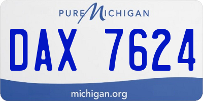MI license plate DAX7624