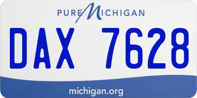 MI license plate DAX7628