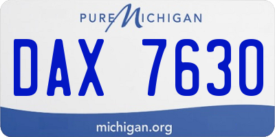 MI license plate DAX7630