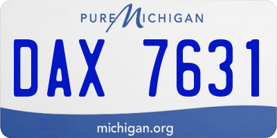MI license plate DAX7631