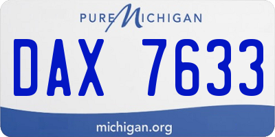 MI license plate DAX7633