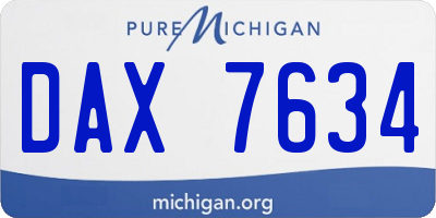 MI license plate DAX7634