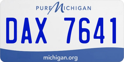 MI license plate DAX7641
