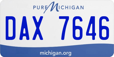 MI license plate DAX7646