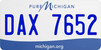MI license plate DAX7652