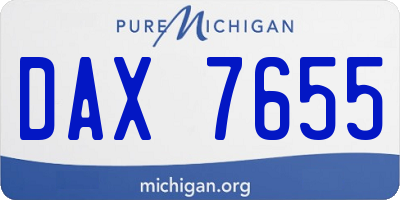 MI license plate DAX7655