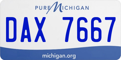 MI license plate DAX7667