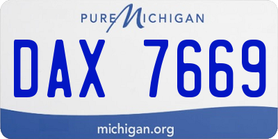 MI license plate DAX7669