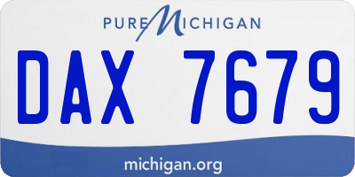 MI license plate DAX7679