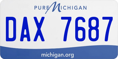 MI license plate DAX7687