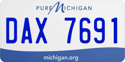 MI license plate DAX7691