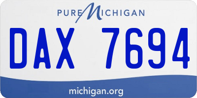 MI license plate DAX7694