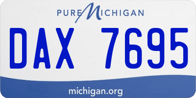 MI license plate DAX7695