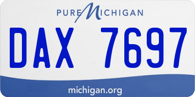 MI license plate DAX7697