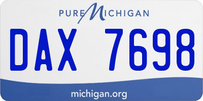MI license plate DAX7698