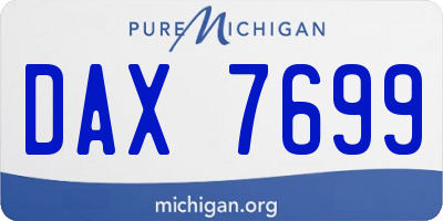 MI license plate DAX7699