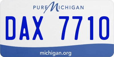 MI license plate DAX7710