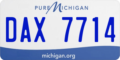 MI license plate DAX7714