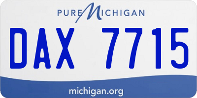 MI license plate DAX7715