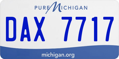 MI license plate DAX7717