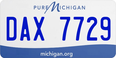 MI license plate DAX7729