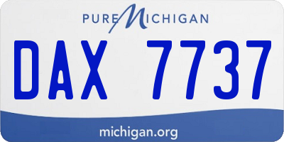 MI license plate DAX7737