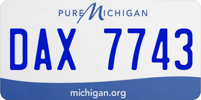MI license plate DAX7743