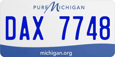 MI license plate DAX7748