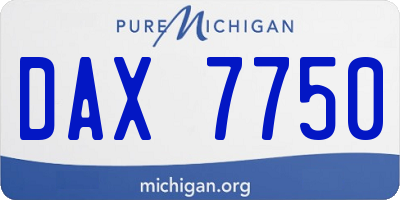 MI license plate DAX7750