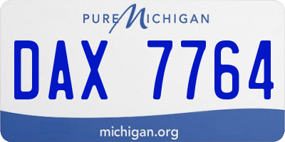 MI license plate DAX7764