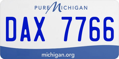 MI license plate DAX7766
