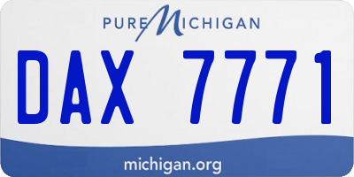 MI license plate DAX7771