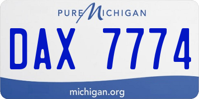 MI license plate DAX7774