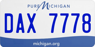 MI license plate DAX7778