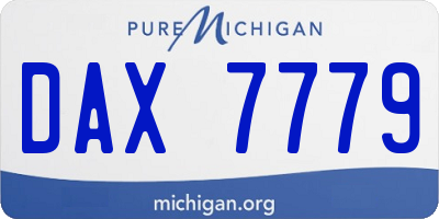 MI license plate DAX7779