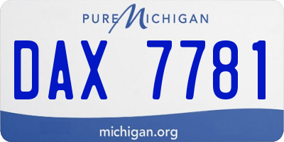 MI license plate DAX7781