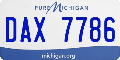 MI license plate DAX7786