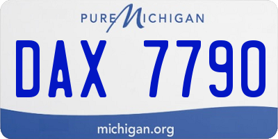 MI license plate DAX7790