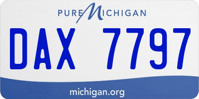 MI license plate DAX7797