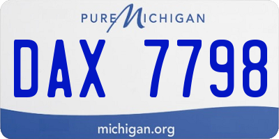 MI license plate DAX7798